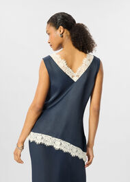 Lace Trim Satin Cami Top