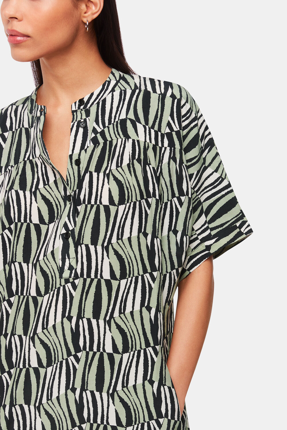 Green Checkerboard Tiger Print Dress