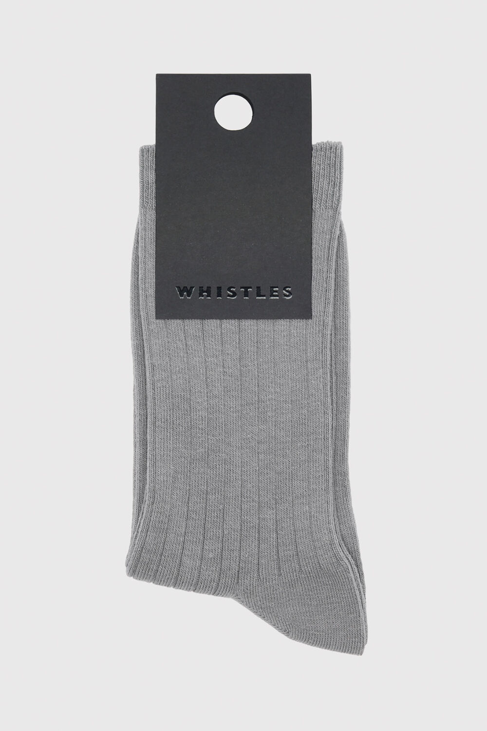 Grey Classic Ribbed Socks