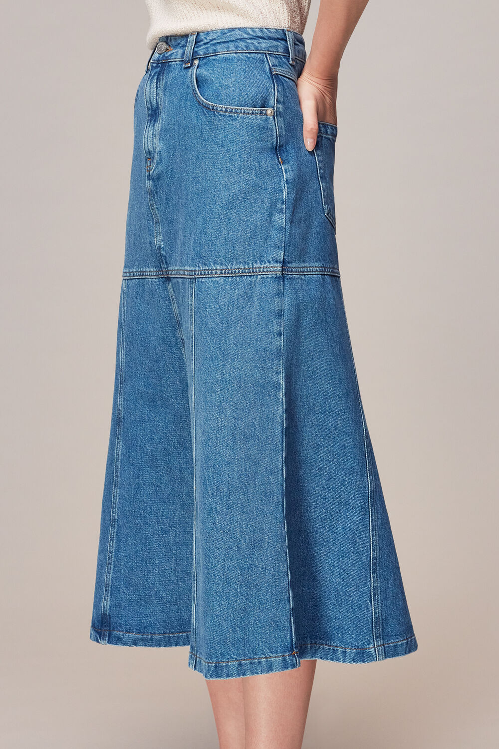 Denim Midi Skirt