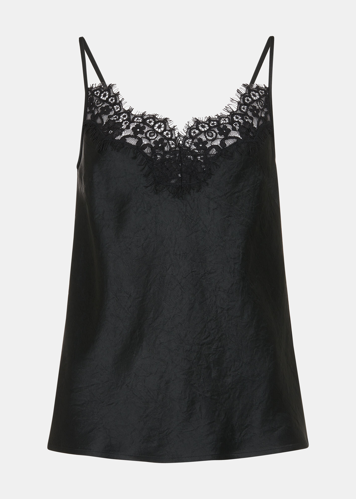 Black Lace Trim Cami Top | WHISTLES | Whistles US |