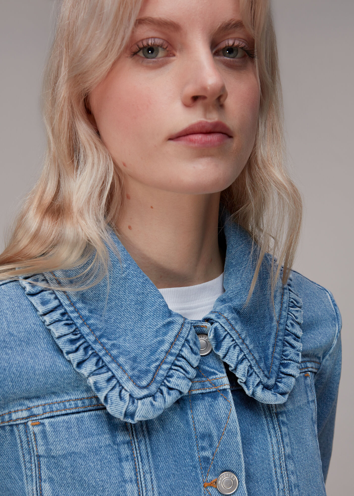 Denim Collar Detail Denim Jacket | WHISTLES |