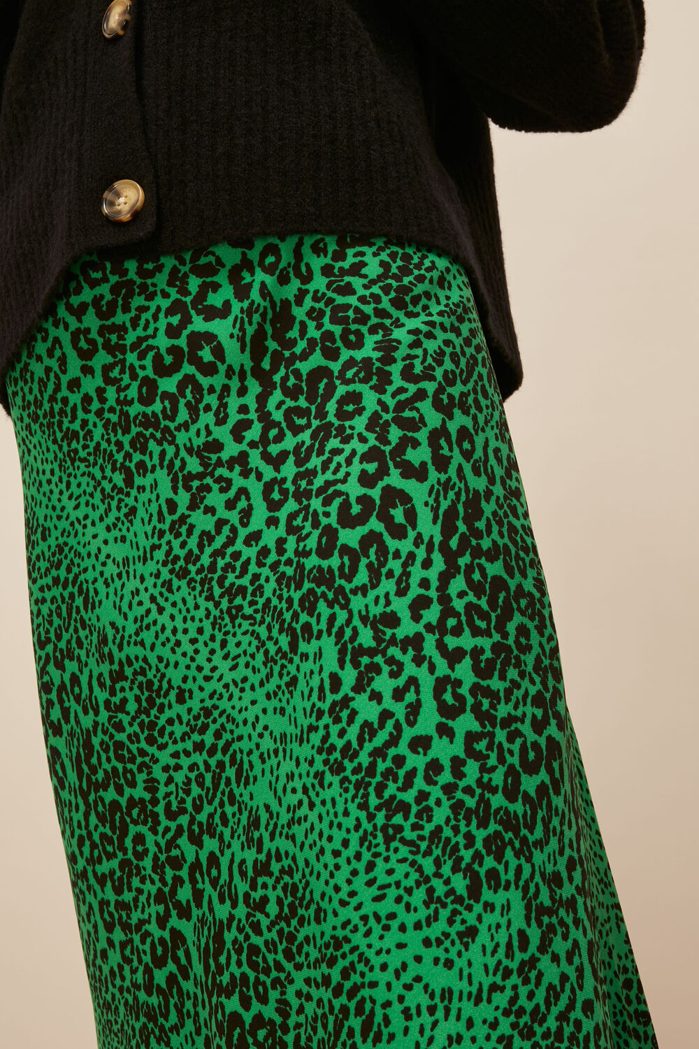 Speckled Animal Bias Cut Skirt