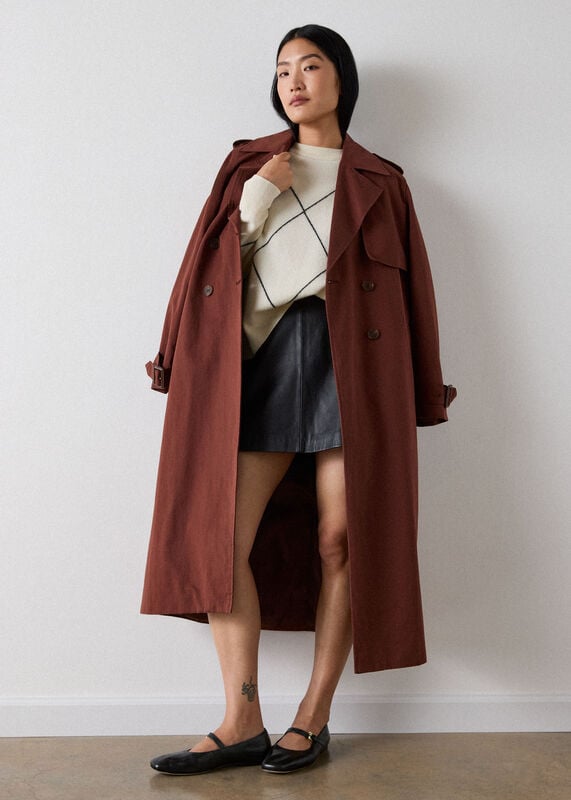 Black Leather A line Skirt