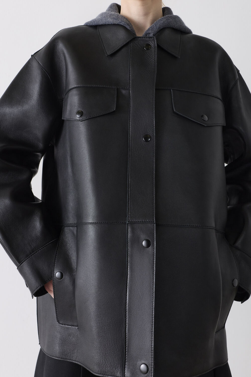Black Clean Bonded Leather Jacket