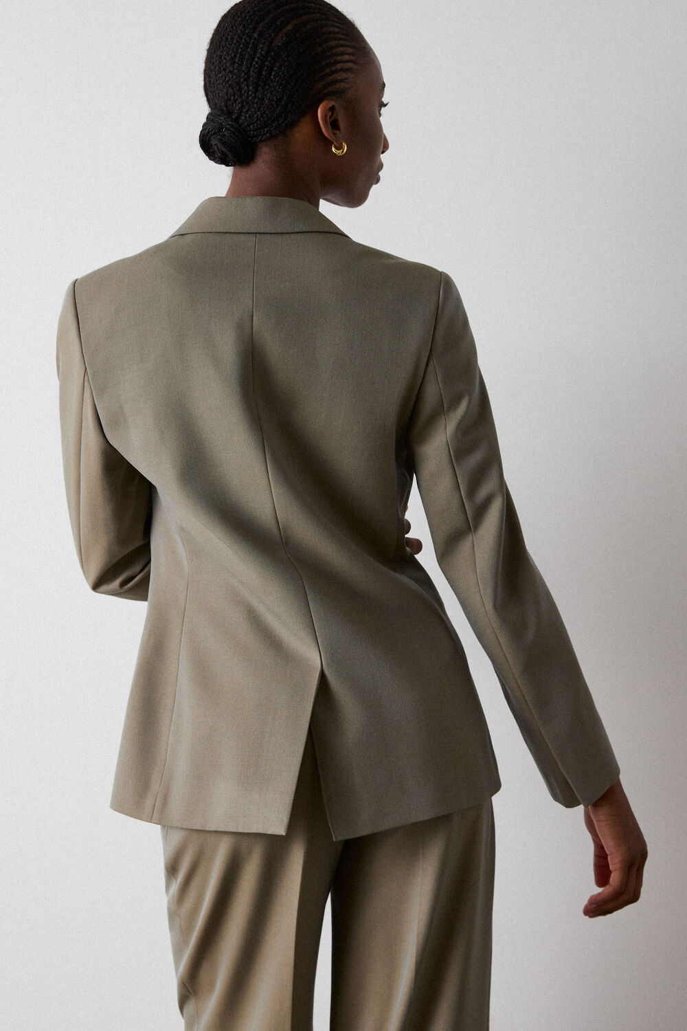 Taupe Double Breasted Blazer