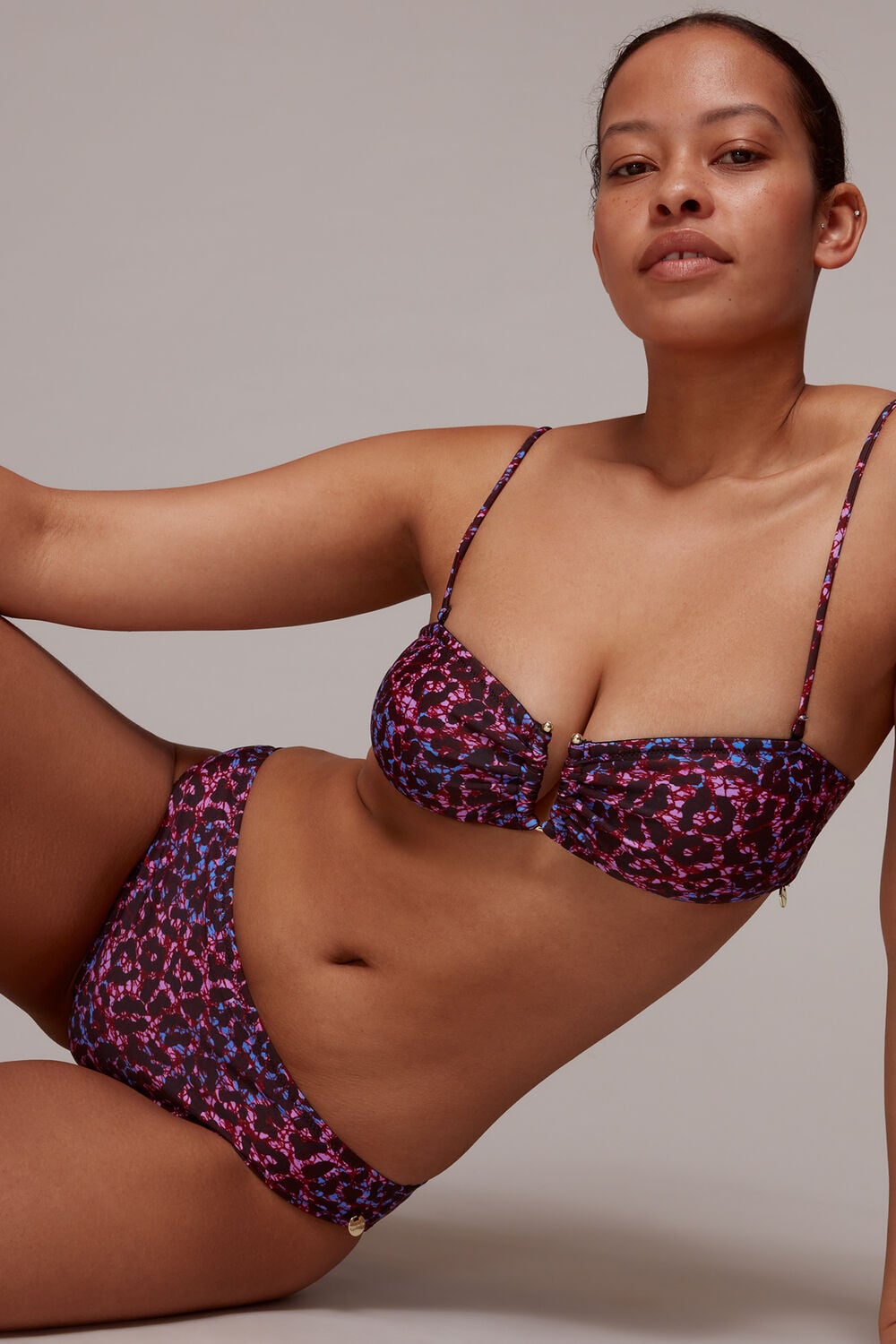 Pink Animal Printed Bikini Top
