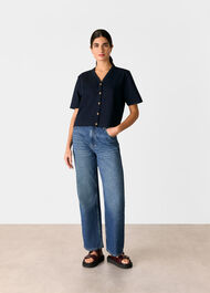 Ella V Neck Button Through Tee