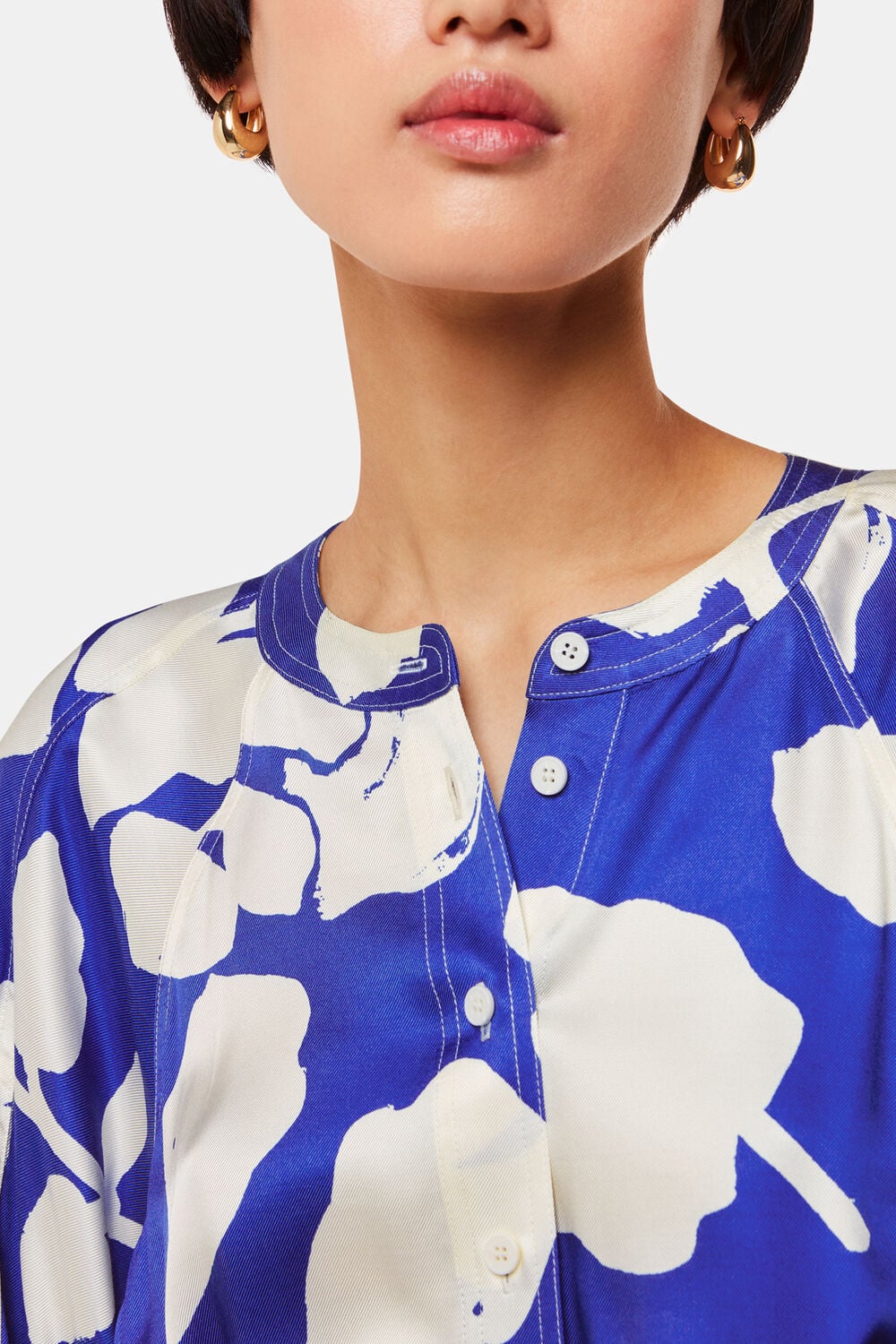 Blue Hibiscus Print Mabel Dress