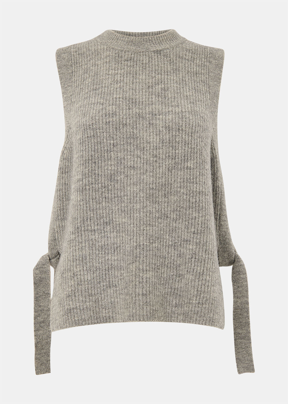 Wool Mix Side Tie Detail Tank