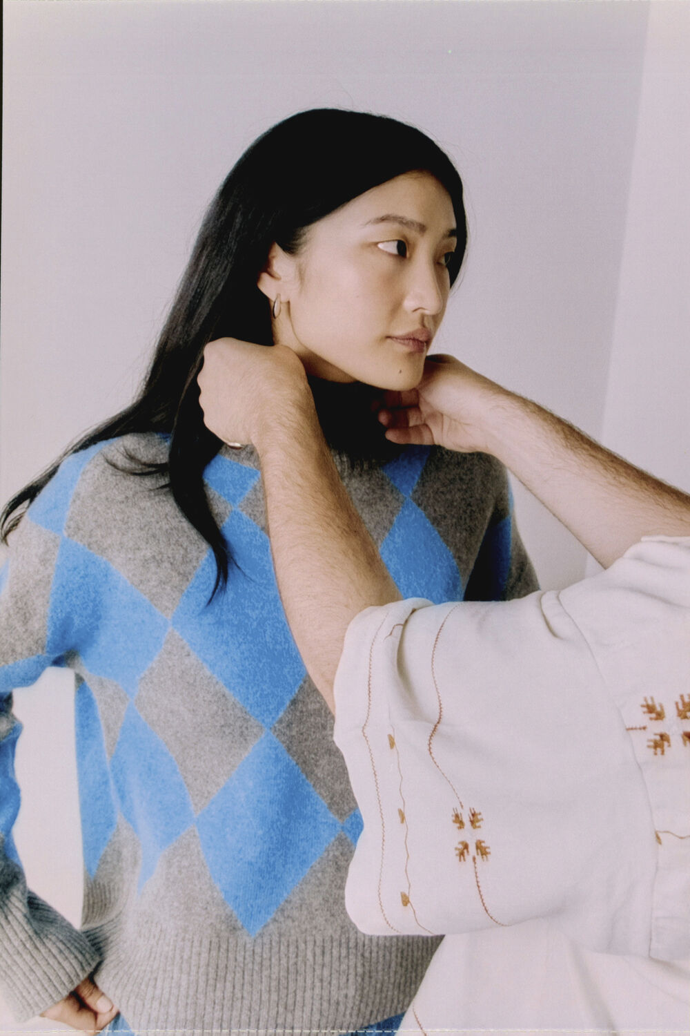 Multicolour Wool Argyle Detail Knit