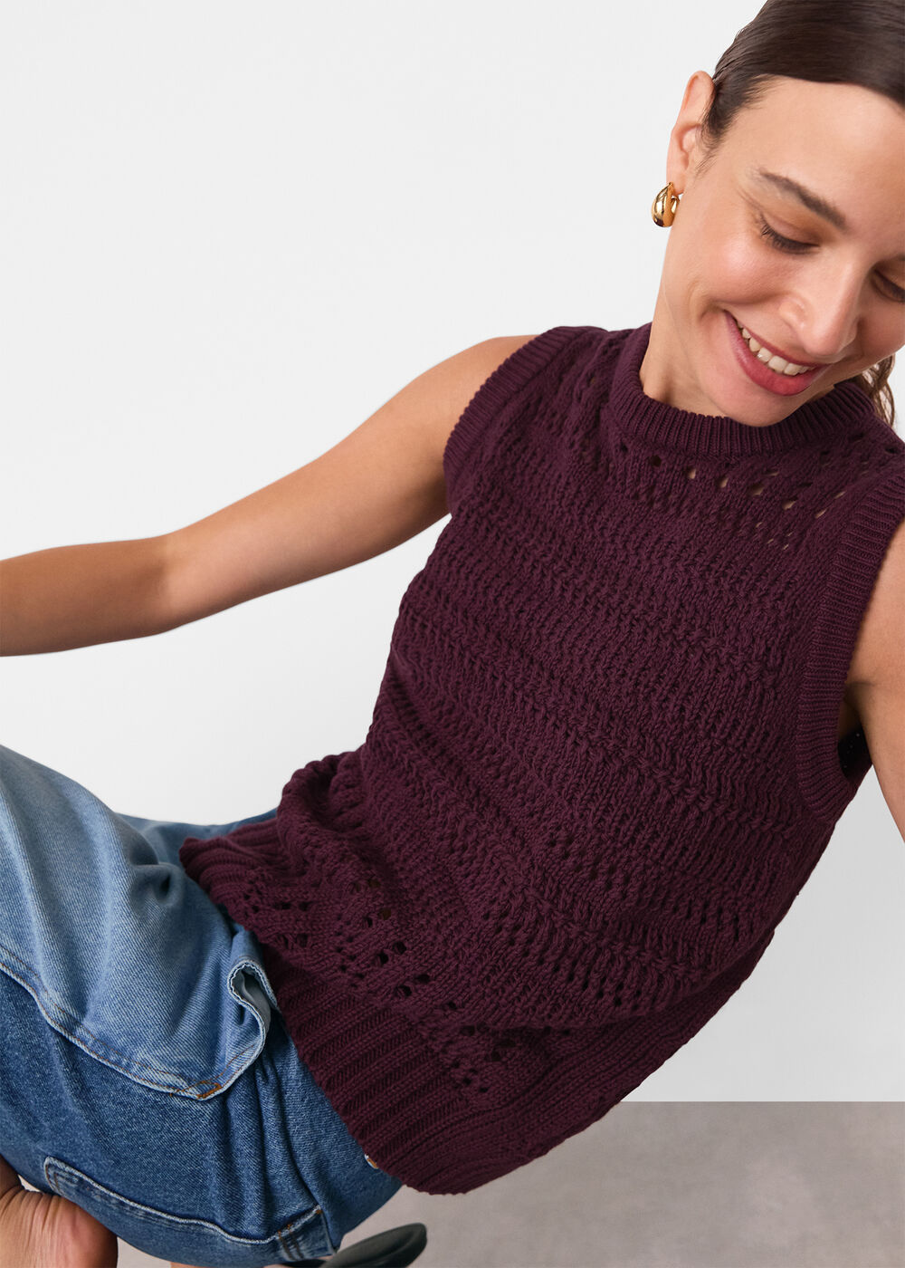 Chunky Cotton Pointelle Tank