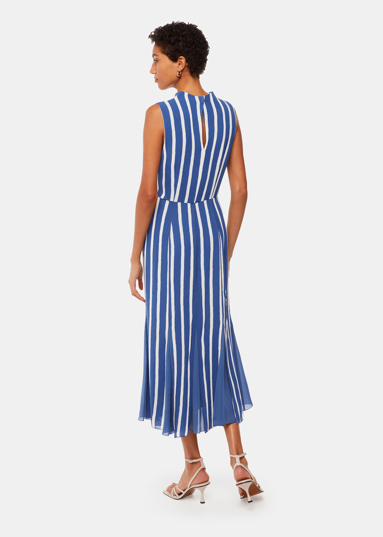 Crinkle Stripe Midi Dress