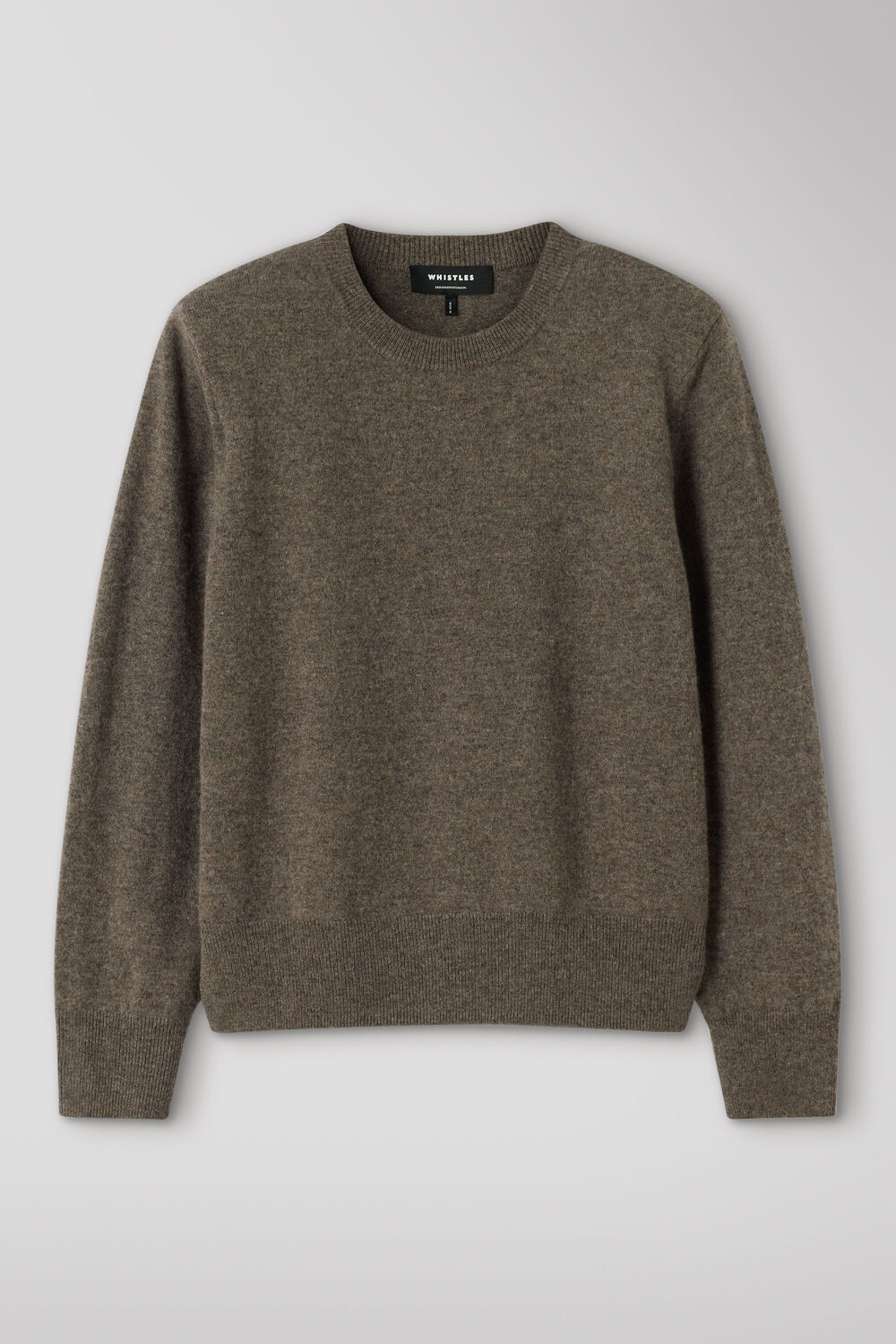 Neutral Bold Shoulder Crew Neck Knit