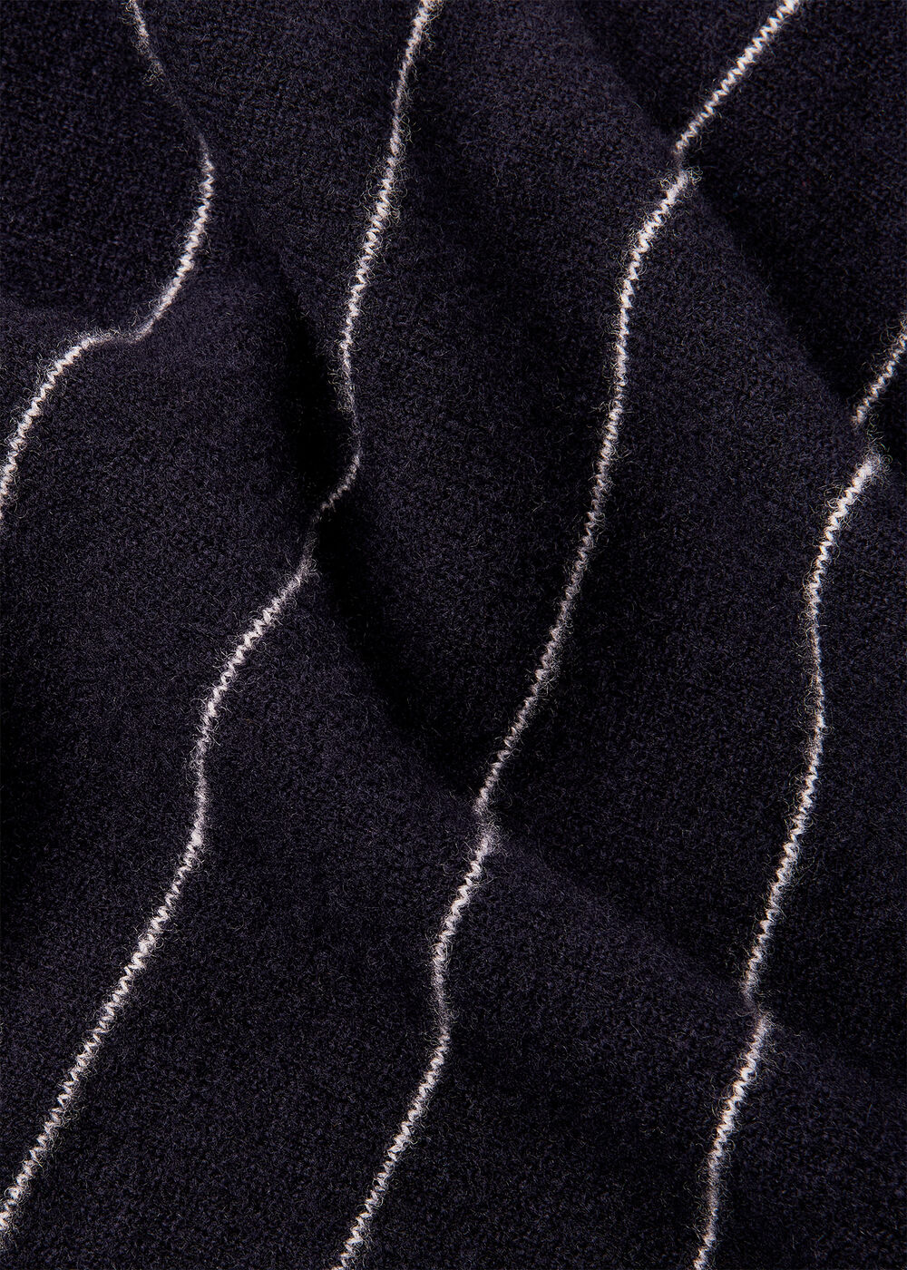 Stripe Wool Funnel Neck Knit