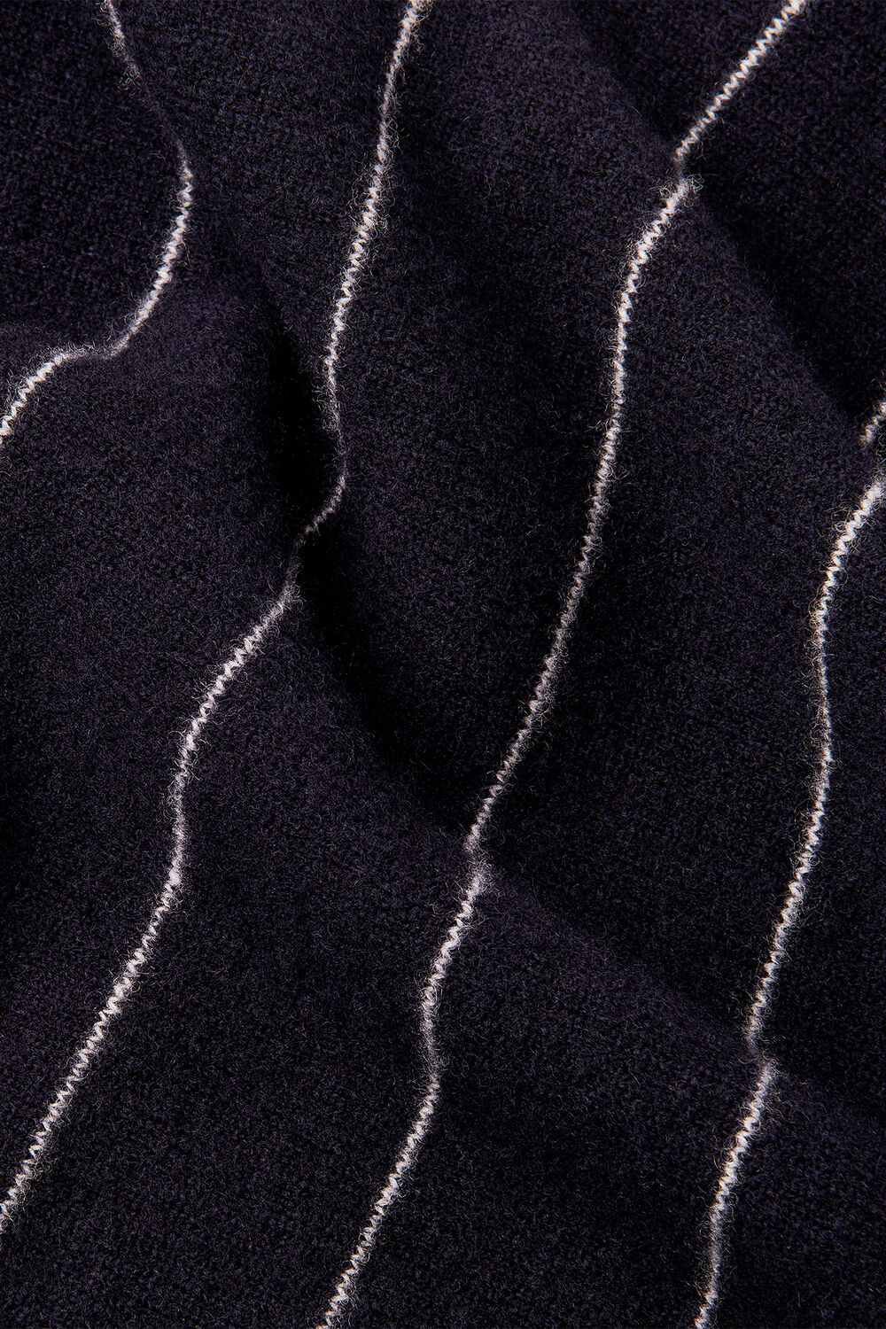 Stripe Wool Funnel Neck Knit