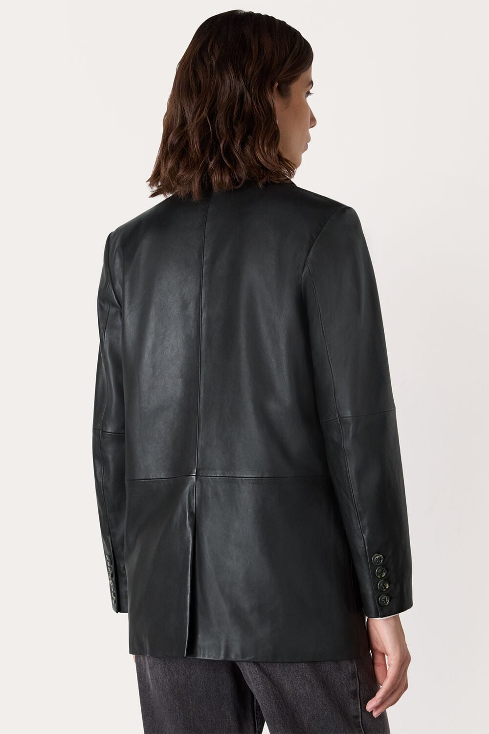 Black Stina Leather Blazer
