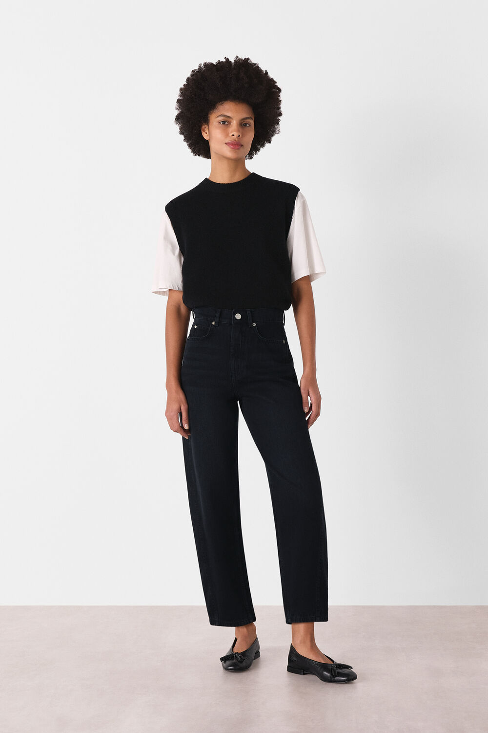 Black Authentic Barrel Leg Jean