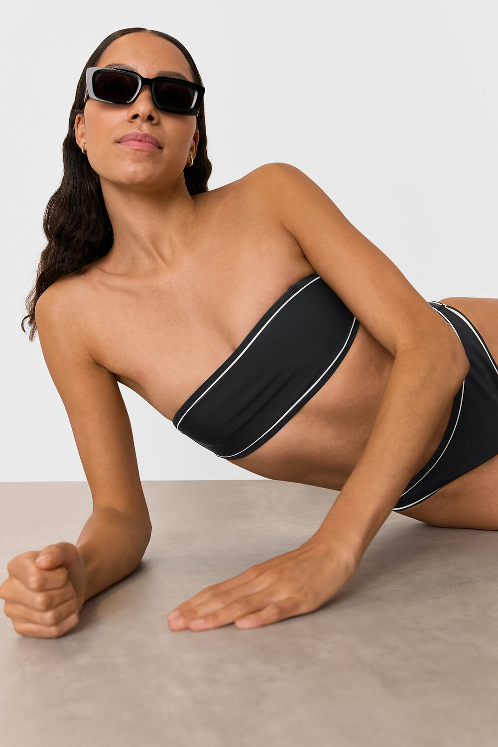 Black Piper Contrast Bikini Top