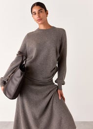 Taupe Side Ruched Knit Coord