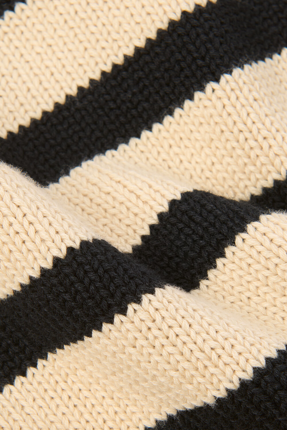 Ivory Stripe Detail Cotton Knit