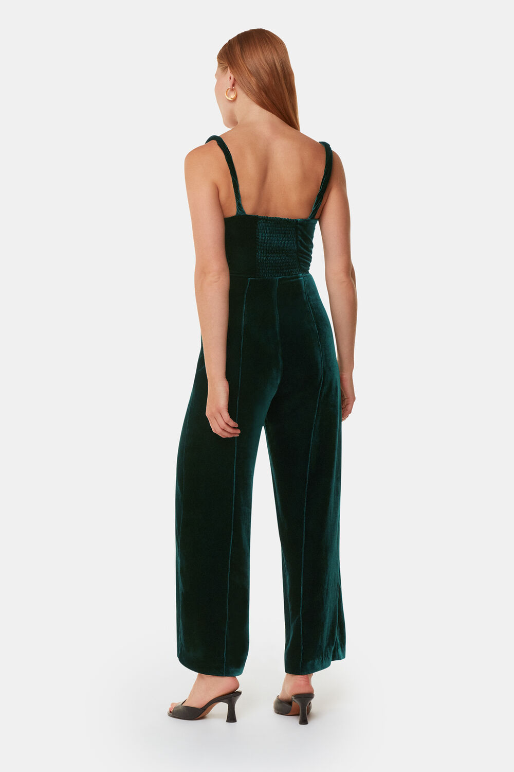 Twist Strap Velvet Jumpsuit