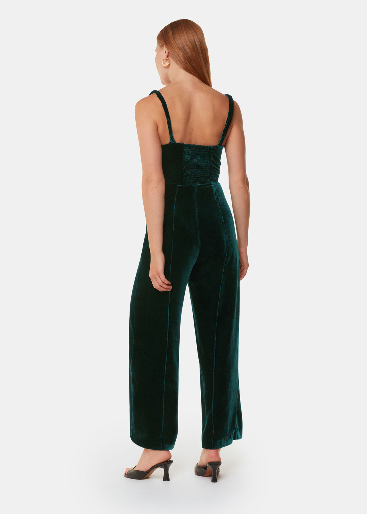 Twist Strap Velvet Jumpsuit
