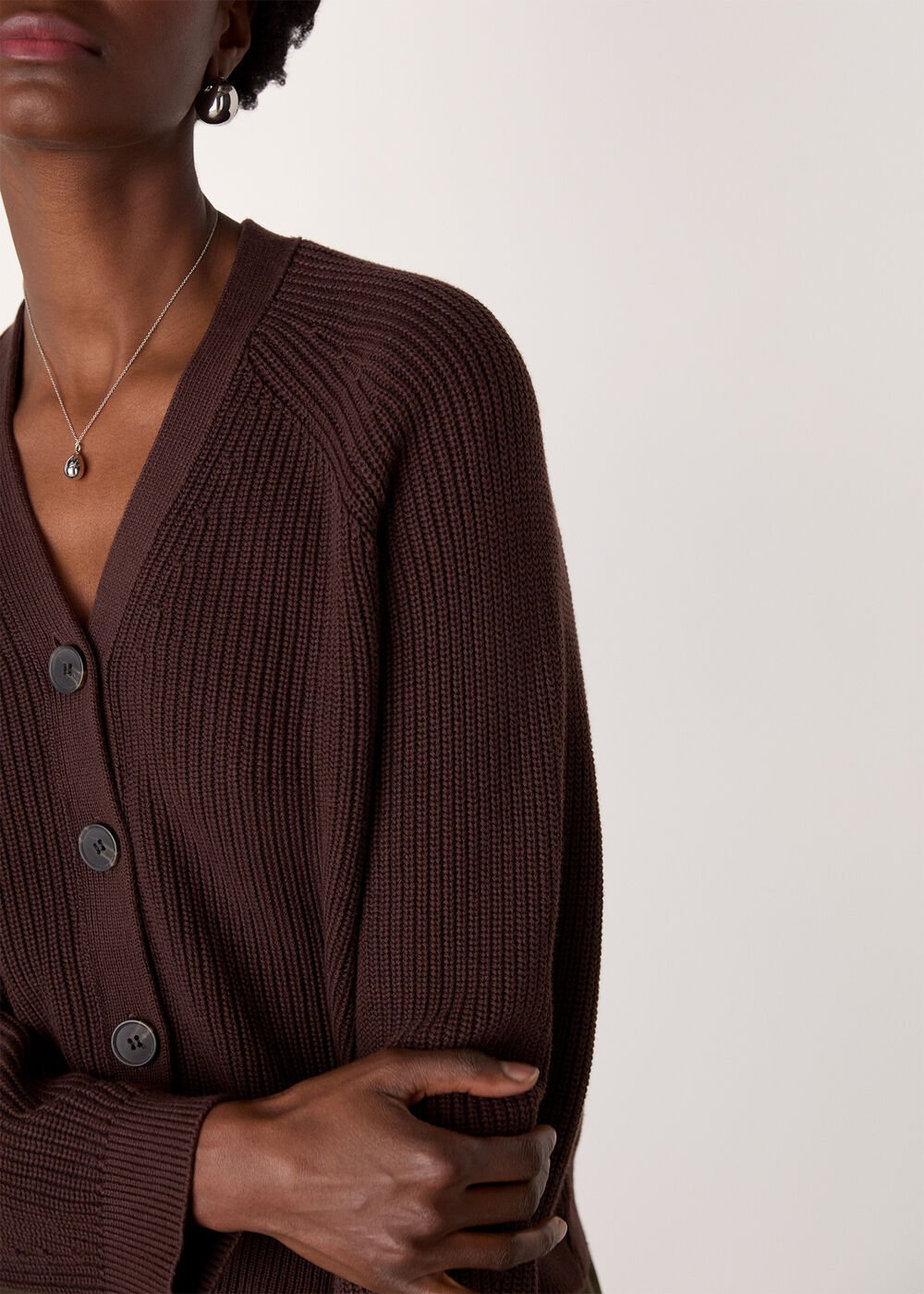 V Neck Cotton Cardigan