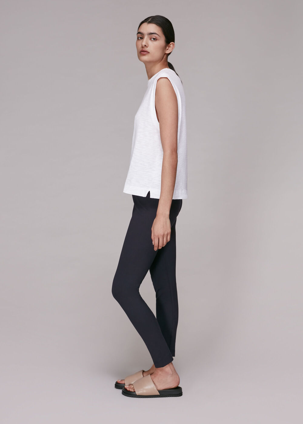 Navy Classic Slim Ponte Pants&nbsp;