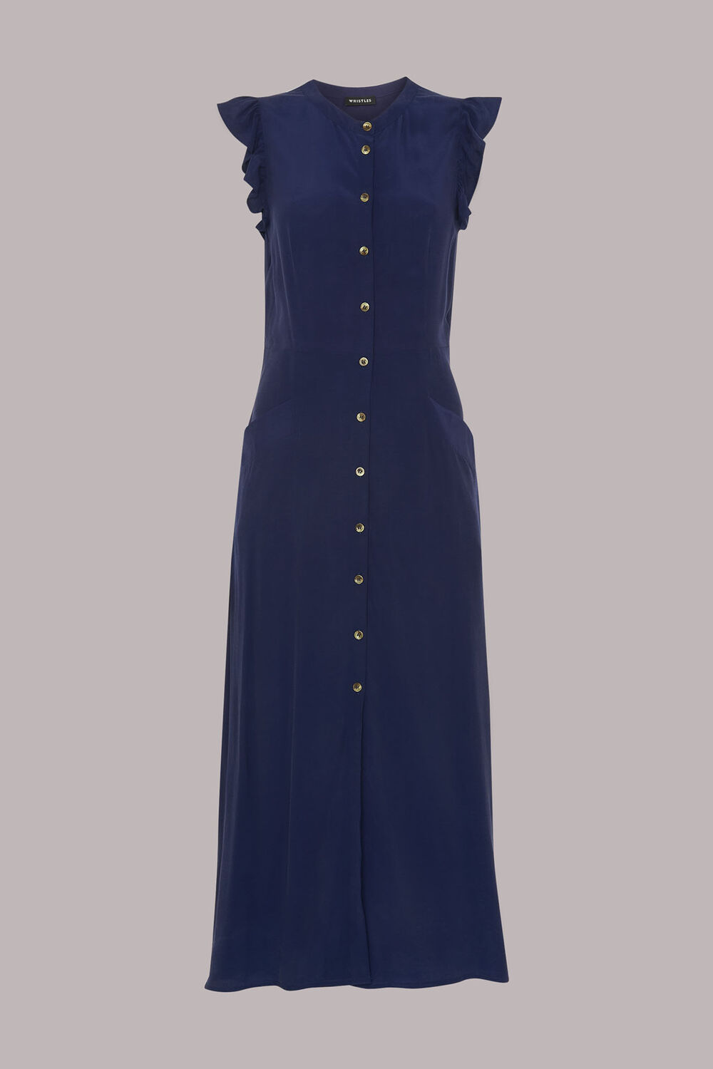 Frill Sleeve Button Dress