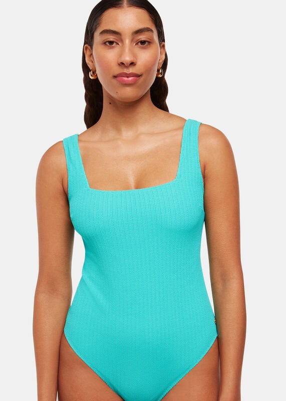 Turquoise Square Neck Swimsuit