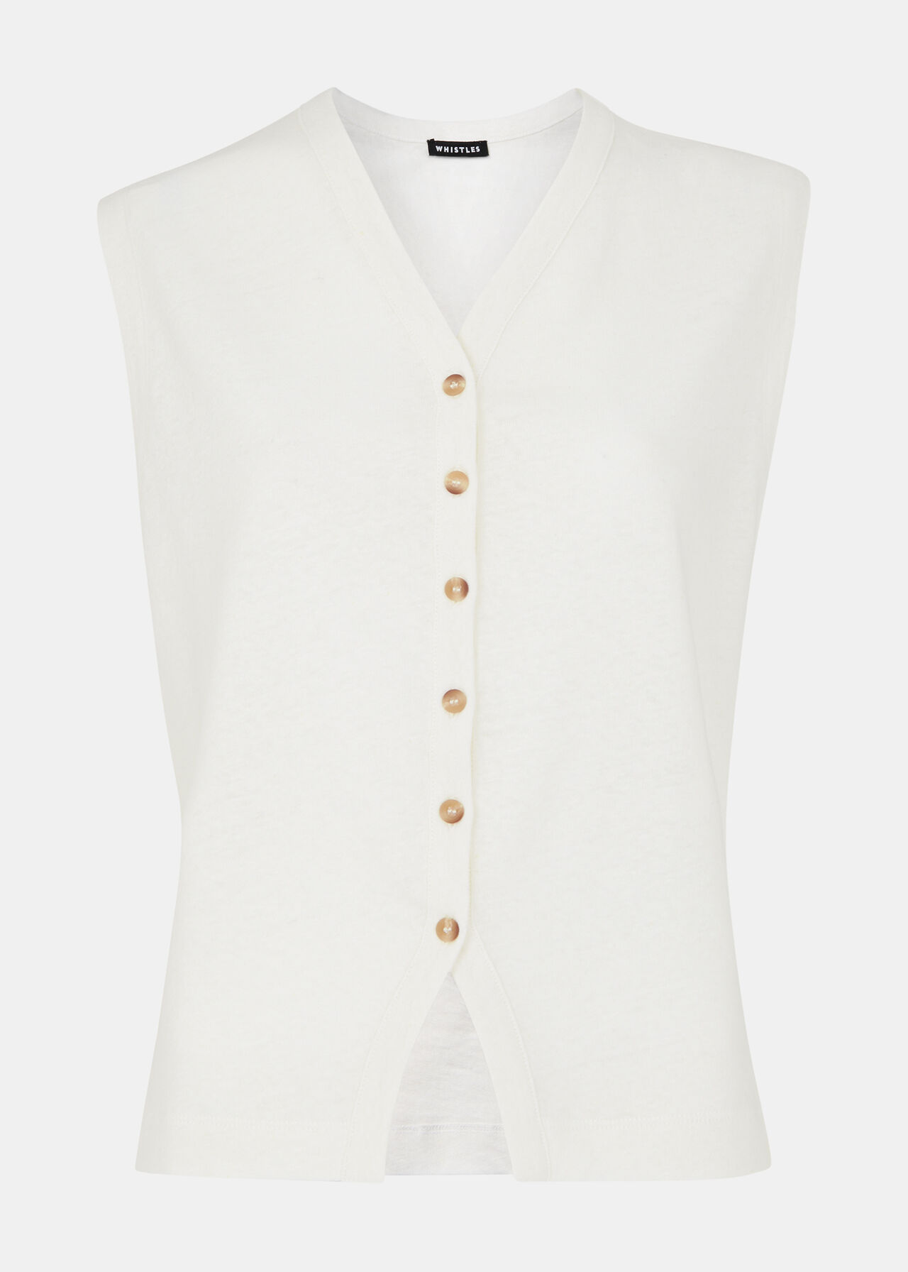 Linen Button Front Waistcoat