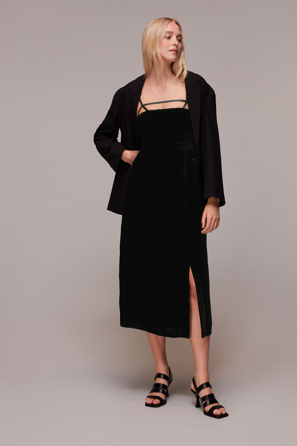 Cut Out Velvet Slip Dress