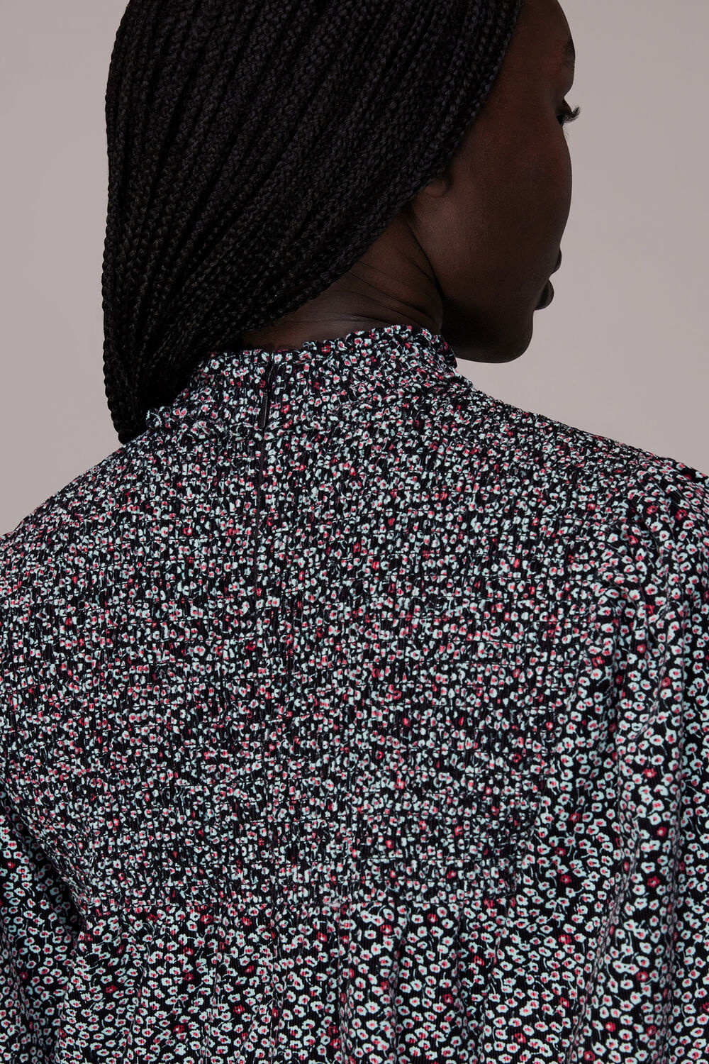 Multicolour Micro Bud Pintuck Dress