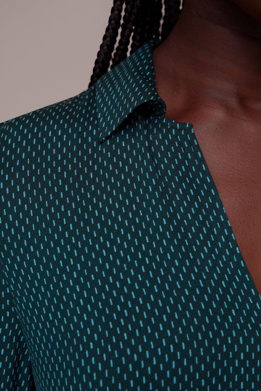 Green Vertical Dash Trapeze Dress