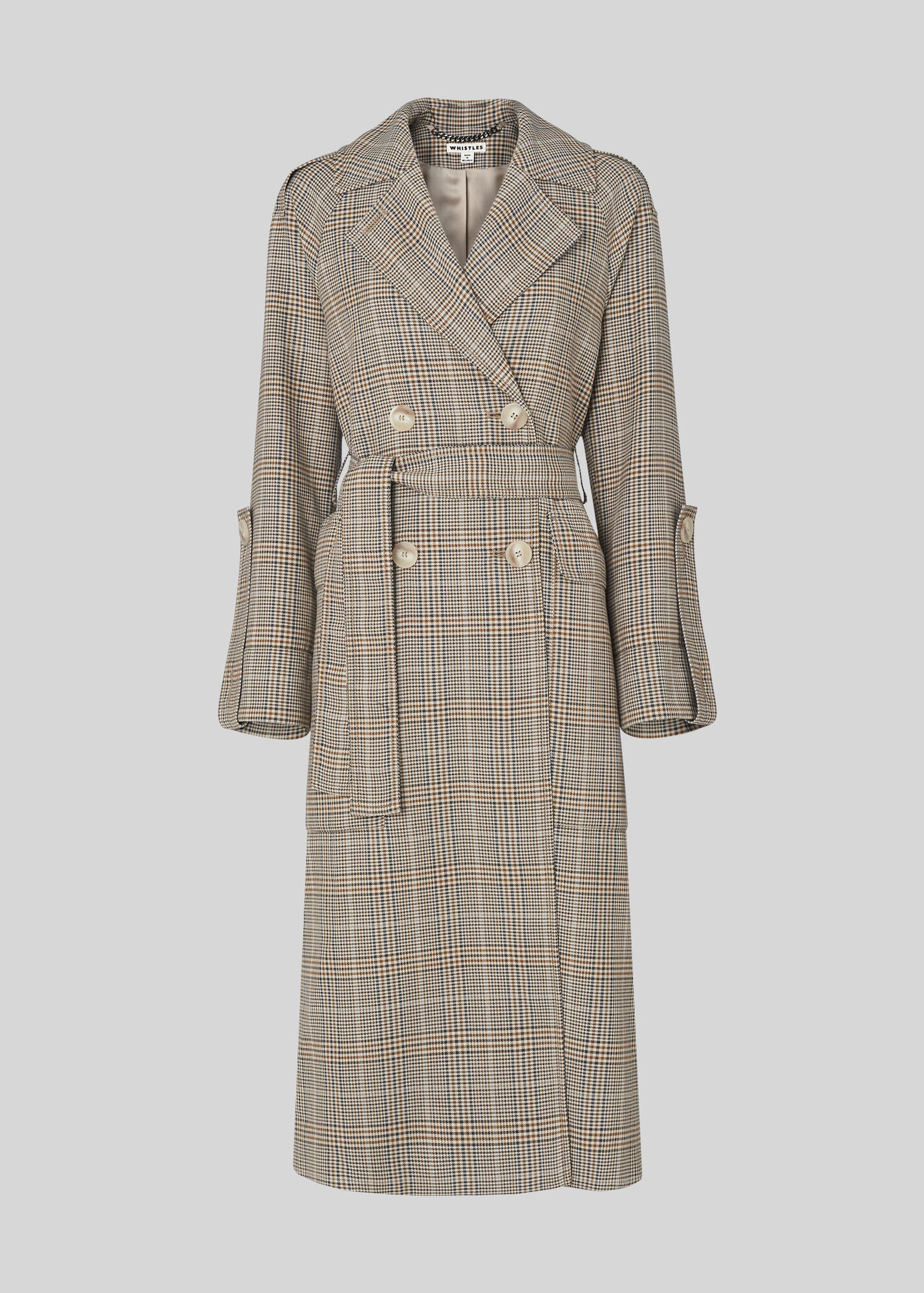 Multicolour Check Trench Coat WHISTLES