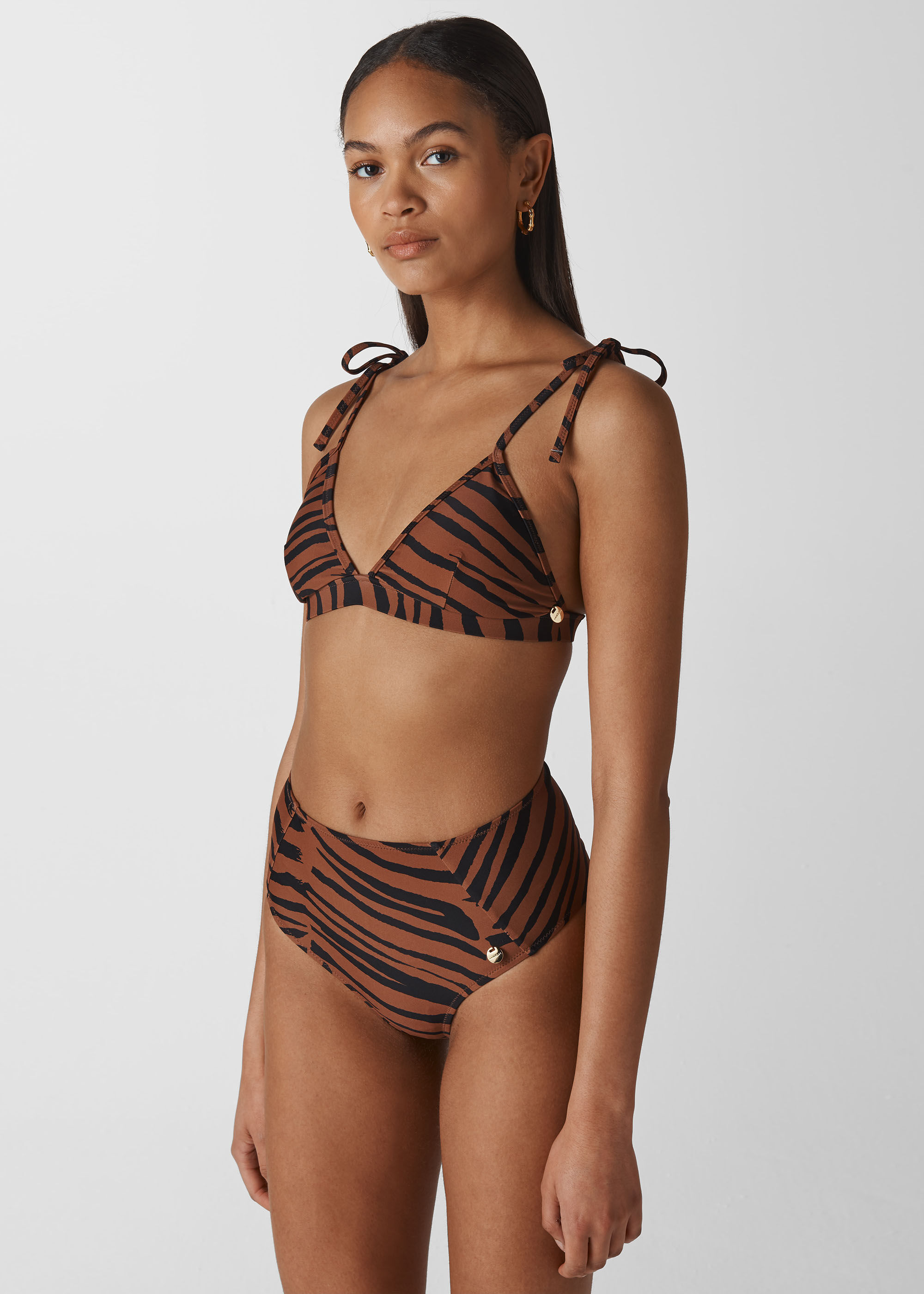 Zebra print sales bikini top