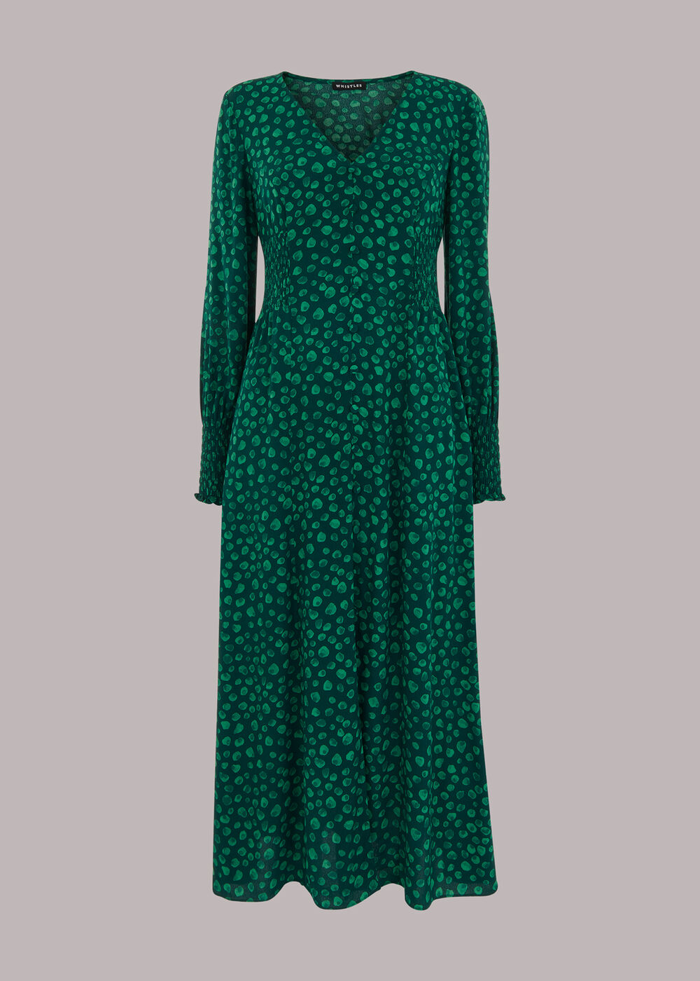 Green Lava Spot Print Midi Dress
