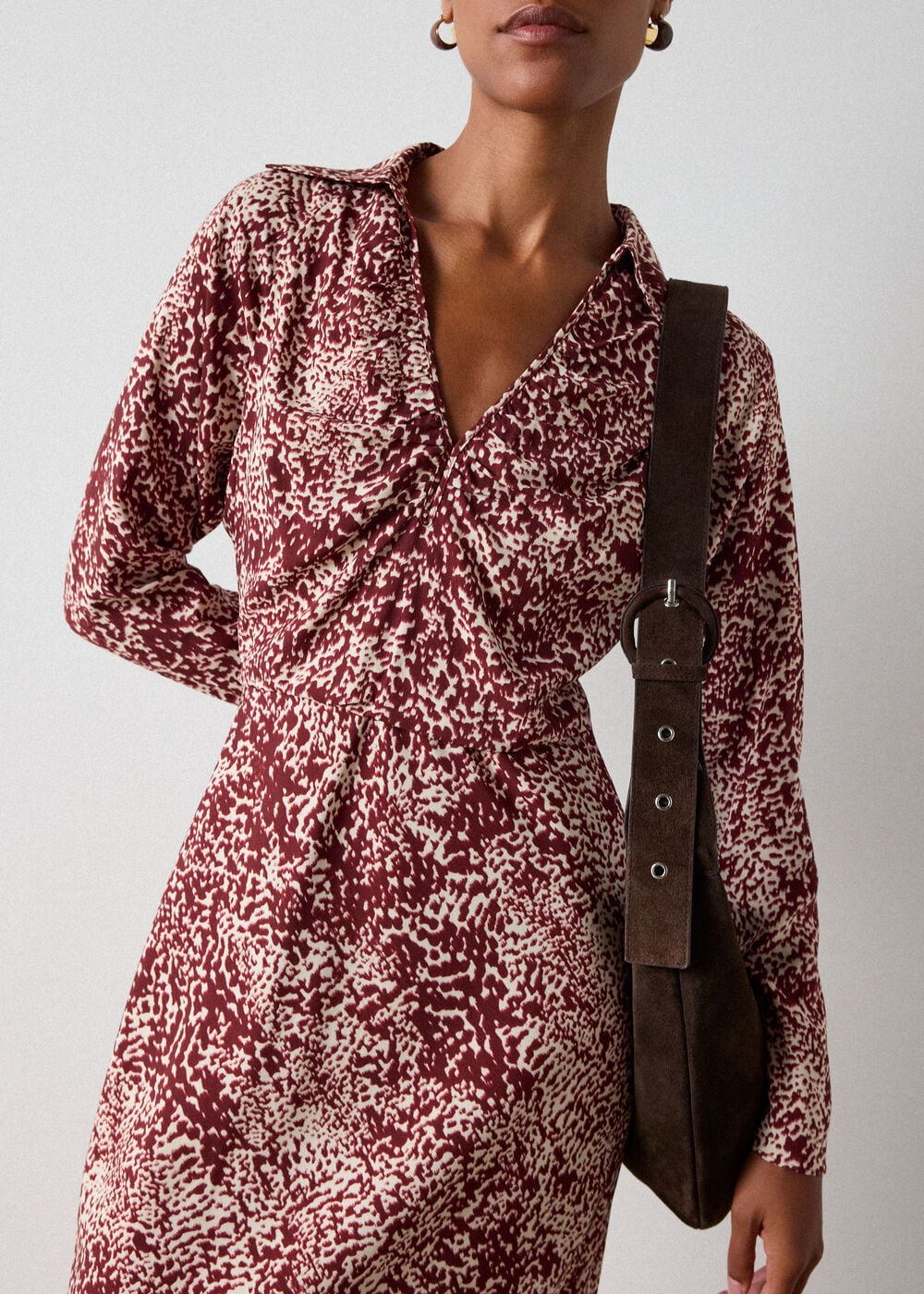 Feathered Animal Shirt Dress
