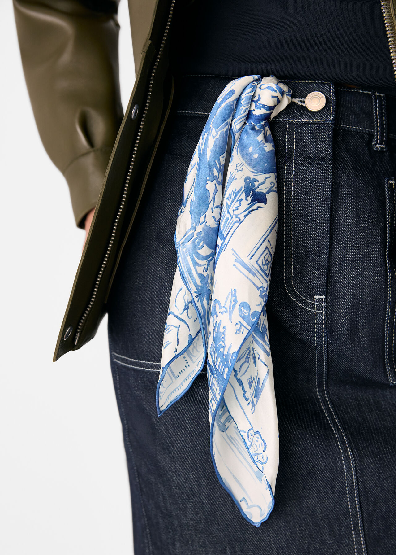 Rome Print Silk Scarf