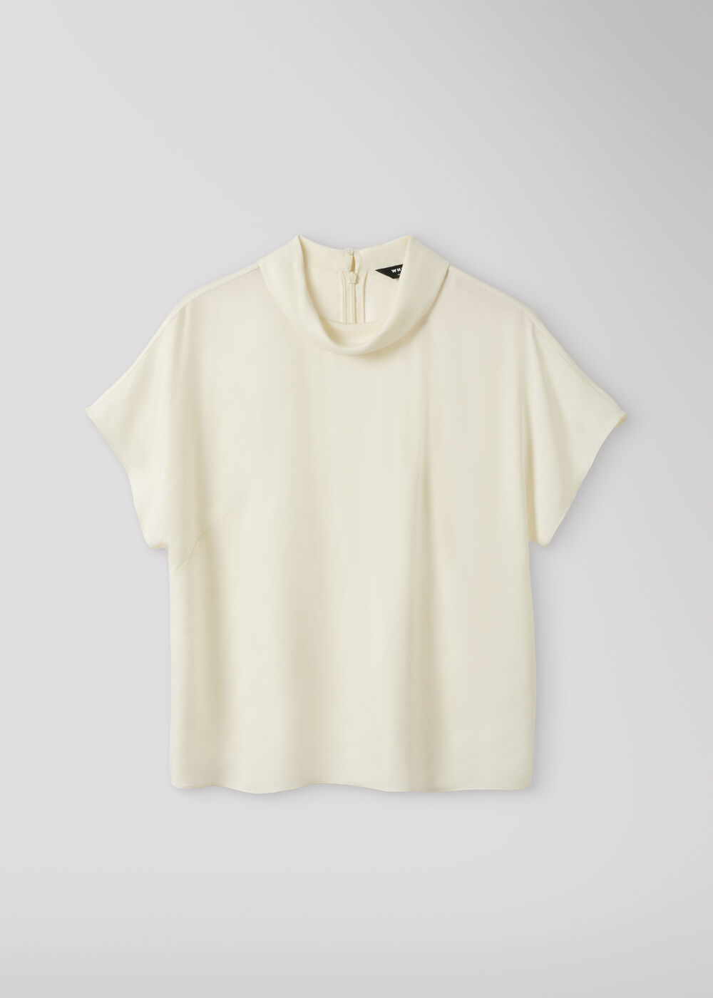 Ivory Cowl Neck Short Sleeve Blouse