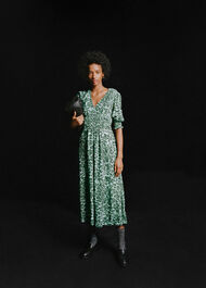 Clouded Leopard Shirred Dress