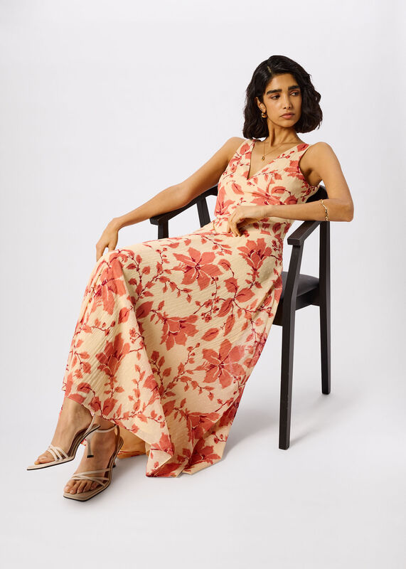 Yellow Floral Lily Dobby Maxi Dress