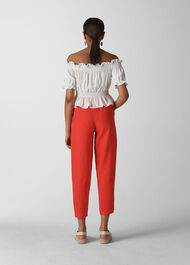 Barrel Leg Linen Trouser Red