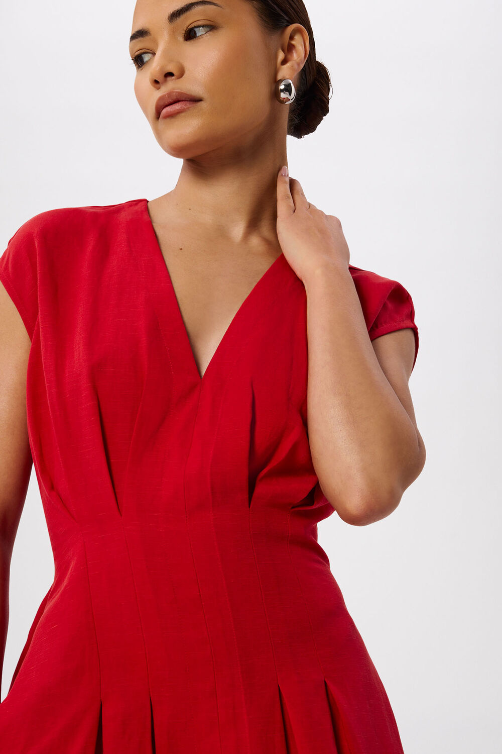 Petite Panel Linen Blend Dress