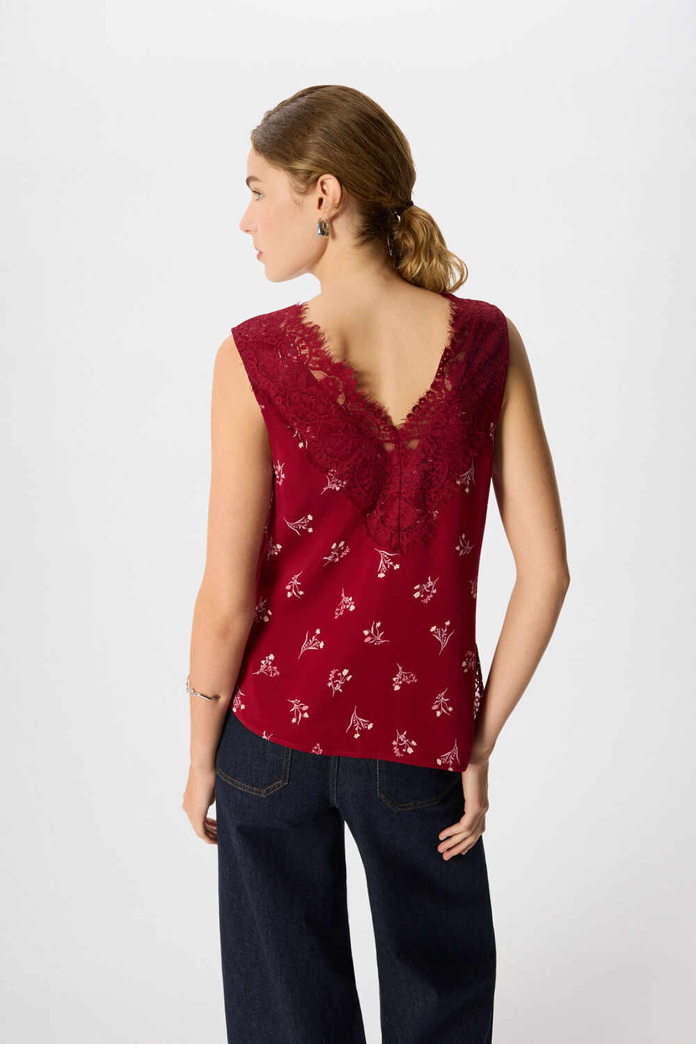 Floral Lace Trim Top