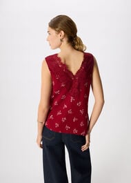 Floral Lace Trim Top