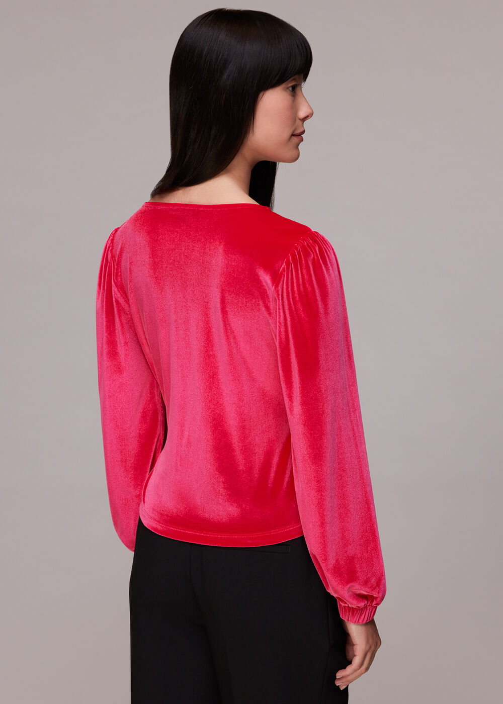 Velvet V Neck Wrap Top