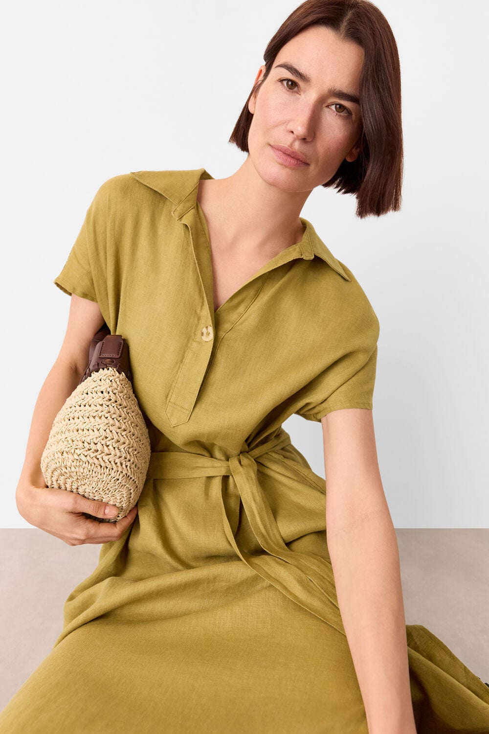 Maddie Linen Shirt Dress