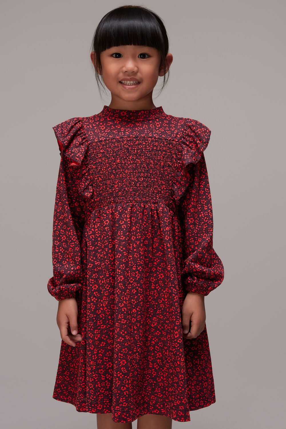 Red Pansy Dot Una Dress